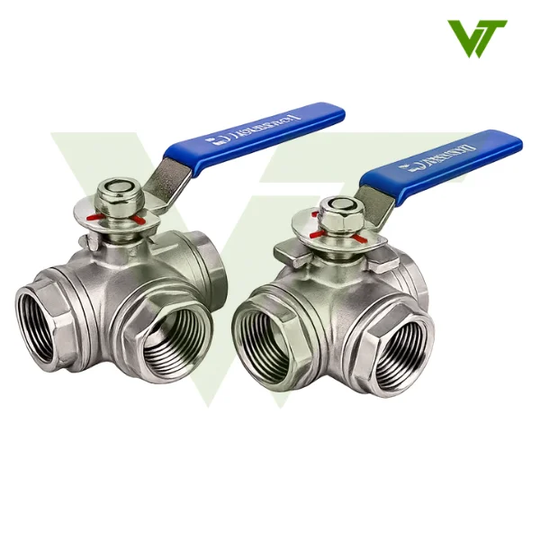 Van bi 3 ngả nối ren inox tay gạt