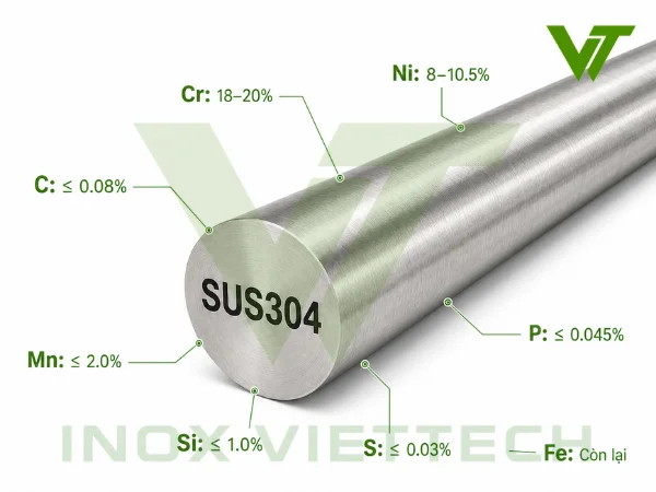 Inox 304 là gì? Thành phần hóa học của inox 304