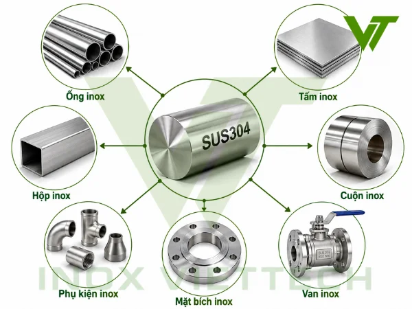Inox 304 là gì? Inox 304 được dùng để sản xuất những sản phẩm nào?