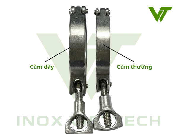 Cùm Kẹp Clamp Inox Vi Sinh Cùm đôi kẹp clamp