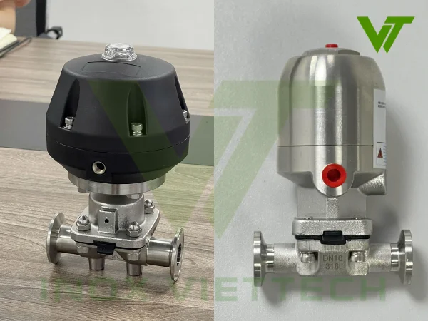 Van Màng Kép Vi Sinh Inox Van màng kép điều khiển khí nén