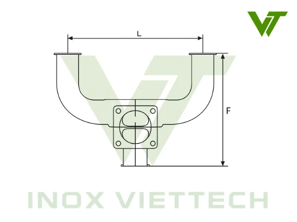 Van Màng Kép Vi Sinh Inox Bản vẽ kỹ thuật van màng kép chữ U
