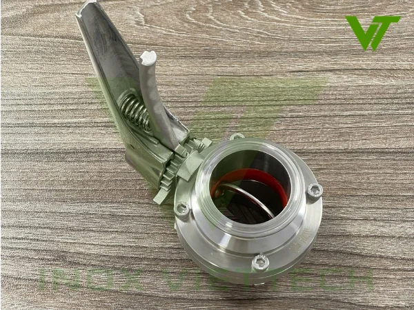 Van Bướm Vi Sinh Tay Kẹp Van bướm vi sinh tay kẹp nối clamp