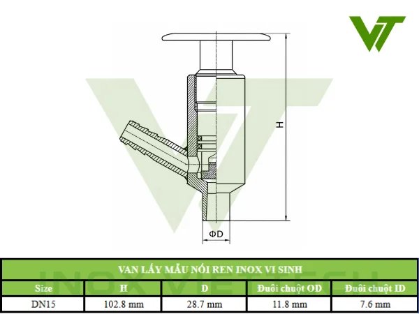 Van Lấy Mẫu Ren Inox Vi Sinh Van Lấy Mẫu Ren Inox Vi Sinh - Ảnh 2